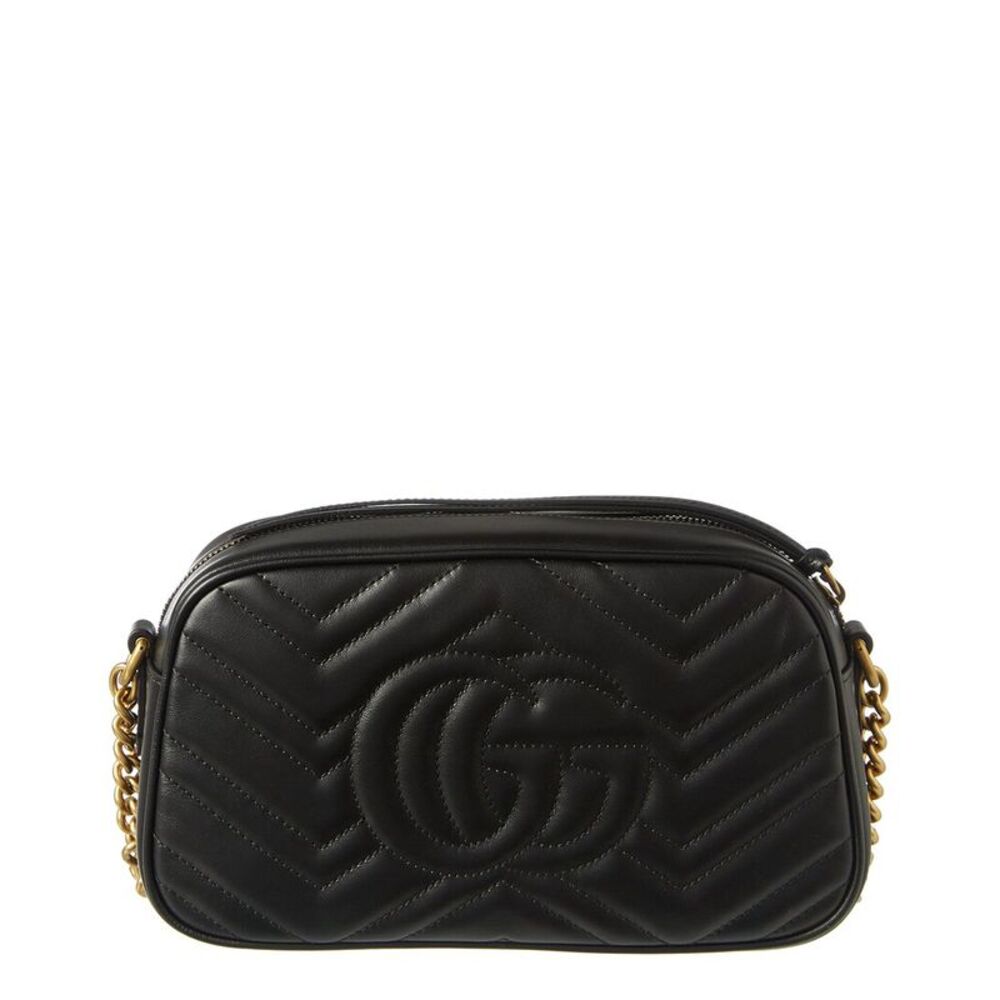 Gucci Gg Marmont Small Matelasse Leather Crossbody Camera Bag, Black - Picture 2 of 4